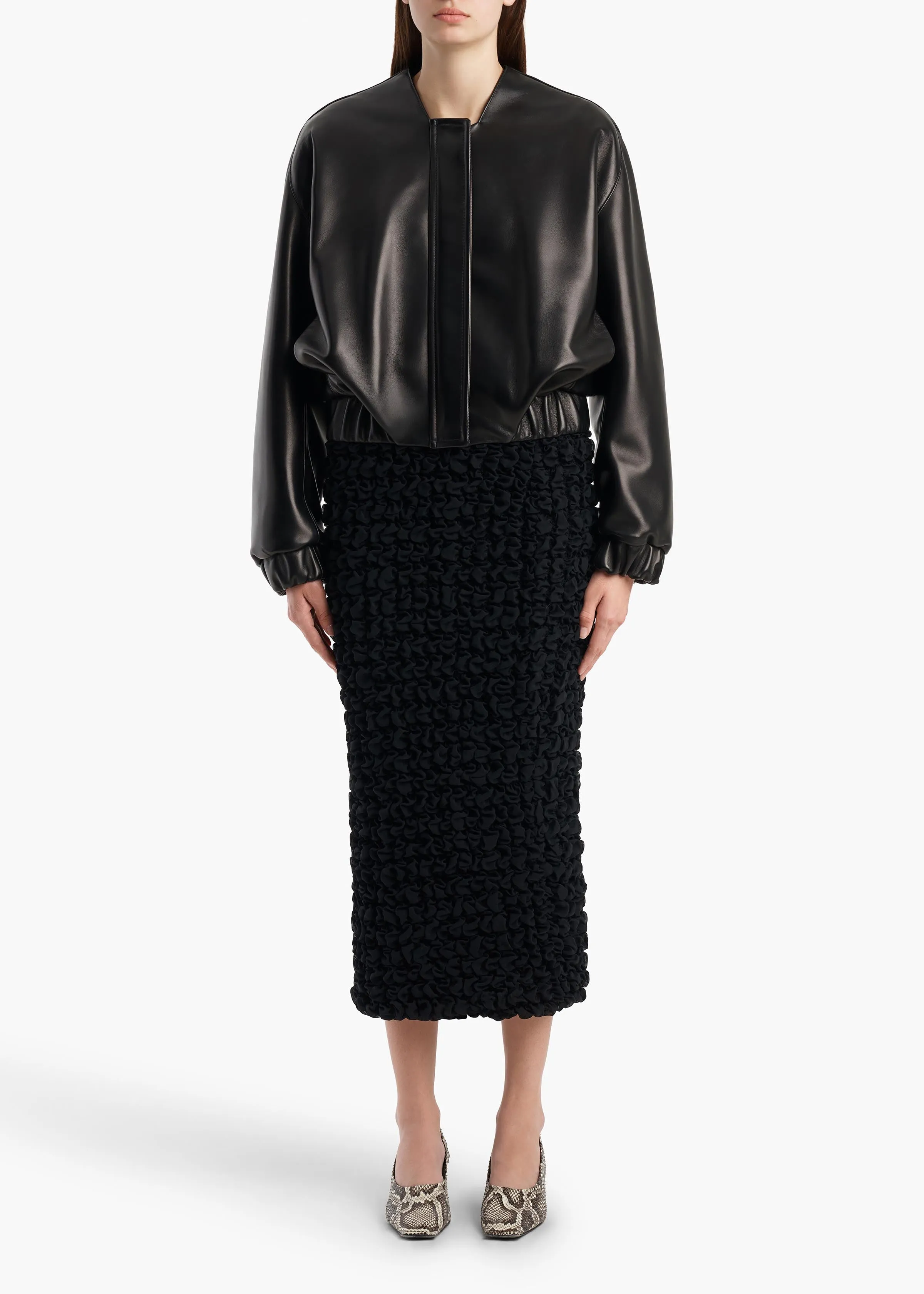 Cordan Jacket in Black Leather sold by KHAITE product image thumbnail 2