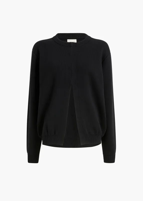 Cooper Cardigan in Black made by KHAITE