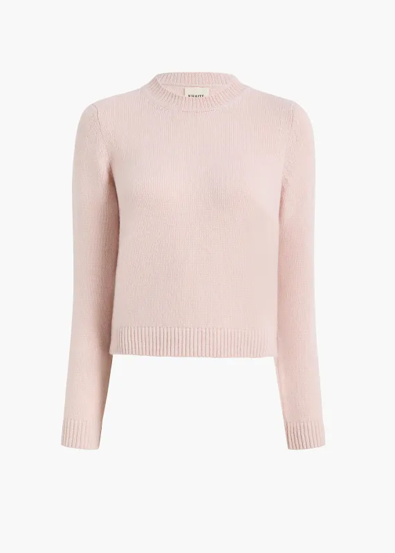 Leta Sweater in Dusty Rose made by KHAITE