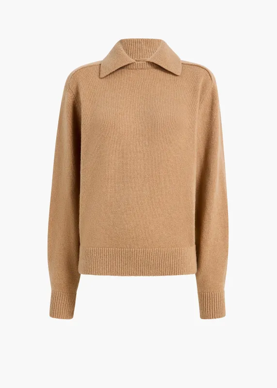 Jackson Sweater in Camel made by KHAITE