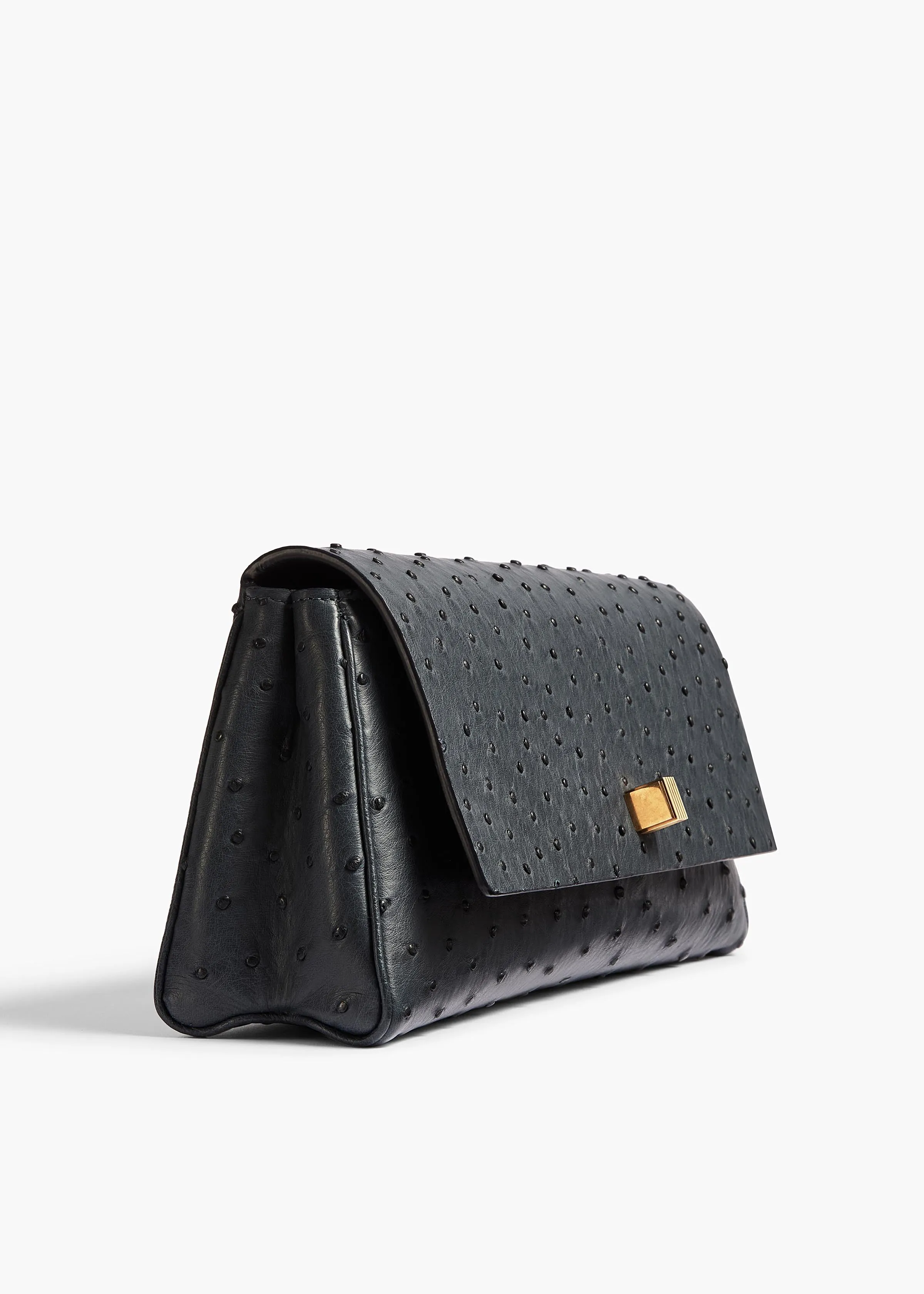 Audrey Clutch in Midnight Navy Ostrich sold by KHAITE product image thumbnail 4