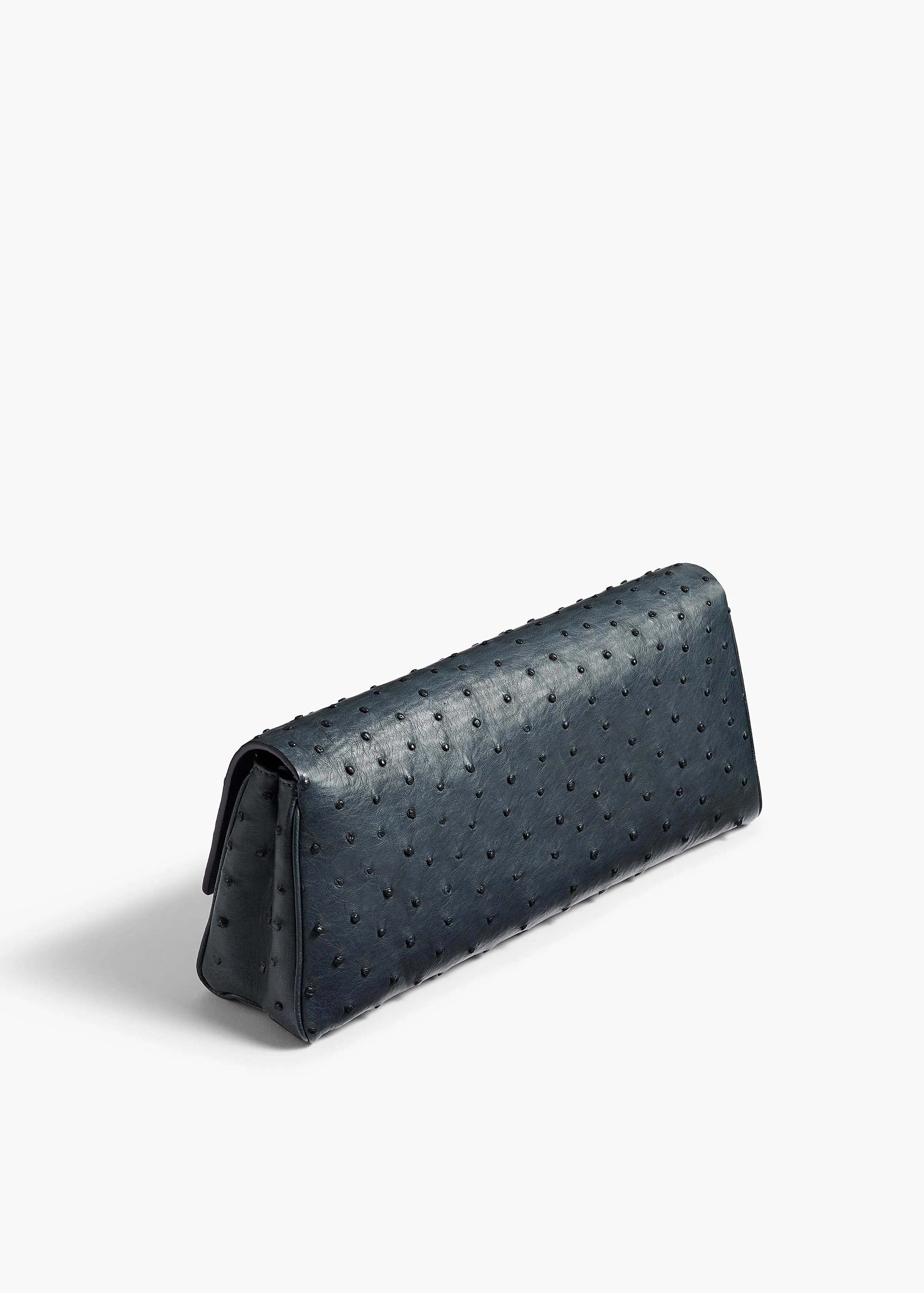 Audrey Clutch in Midnight Navy Ostrich sold by KHAITE product image thumbnail 2