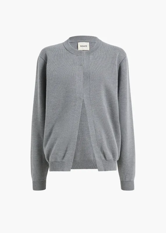 Cooper Cardigan in Sterling made by KHAITE