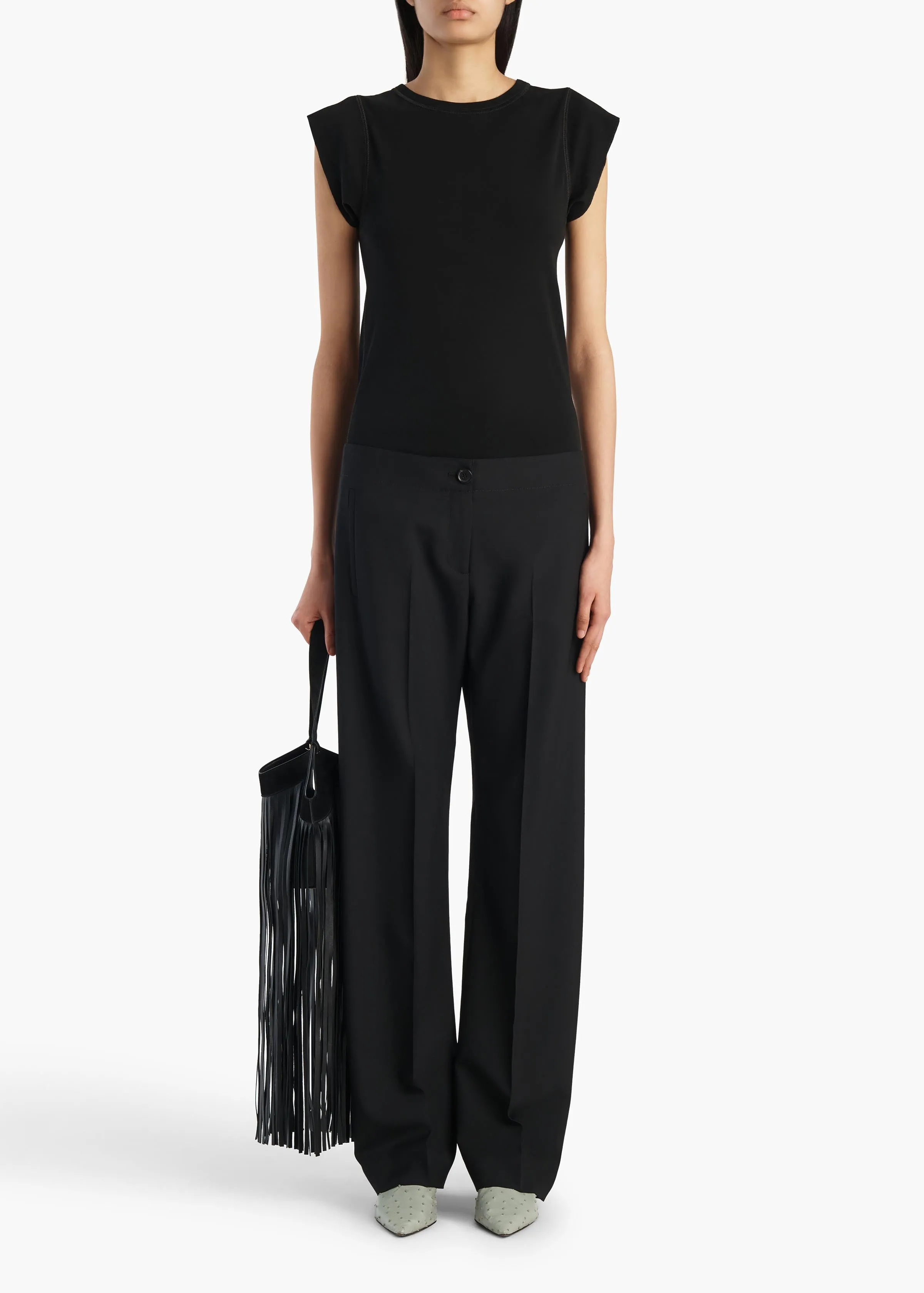 Mita Pant in Black Wool sold by KHAITE product image thumbnail 2