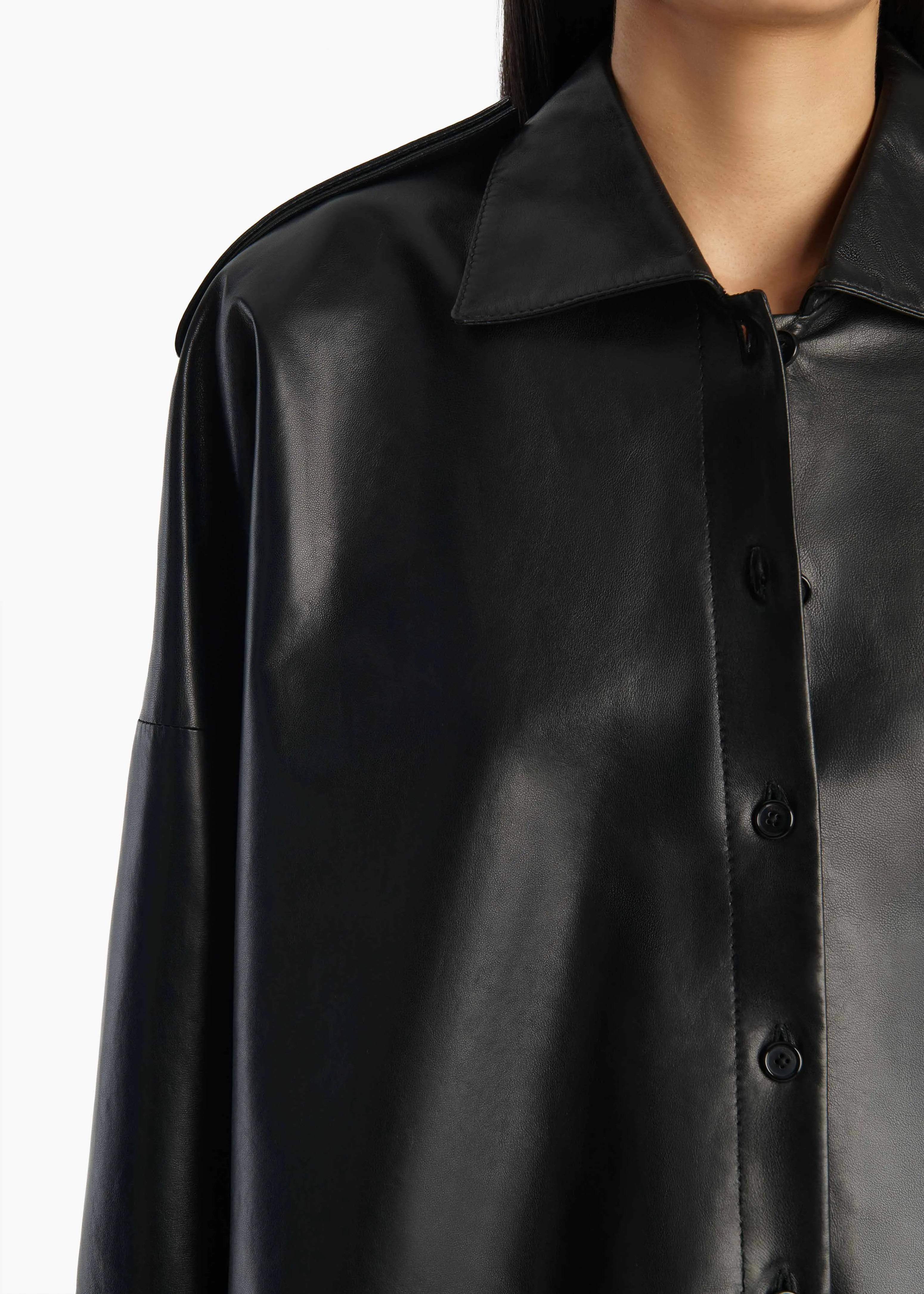 Bodine Top in Black Leather sold by KHAITE product image thumbnail 5