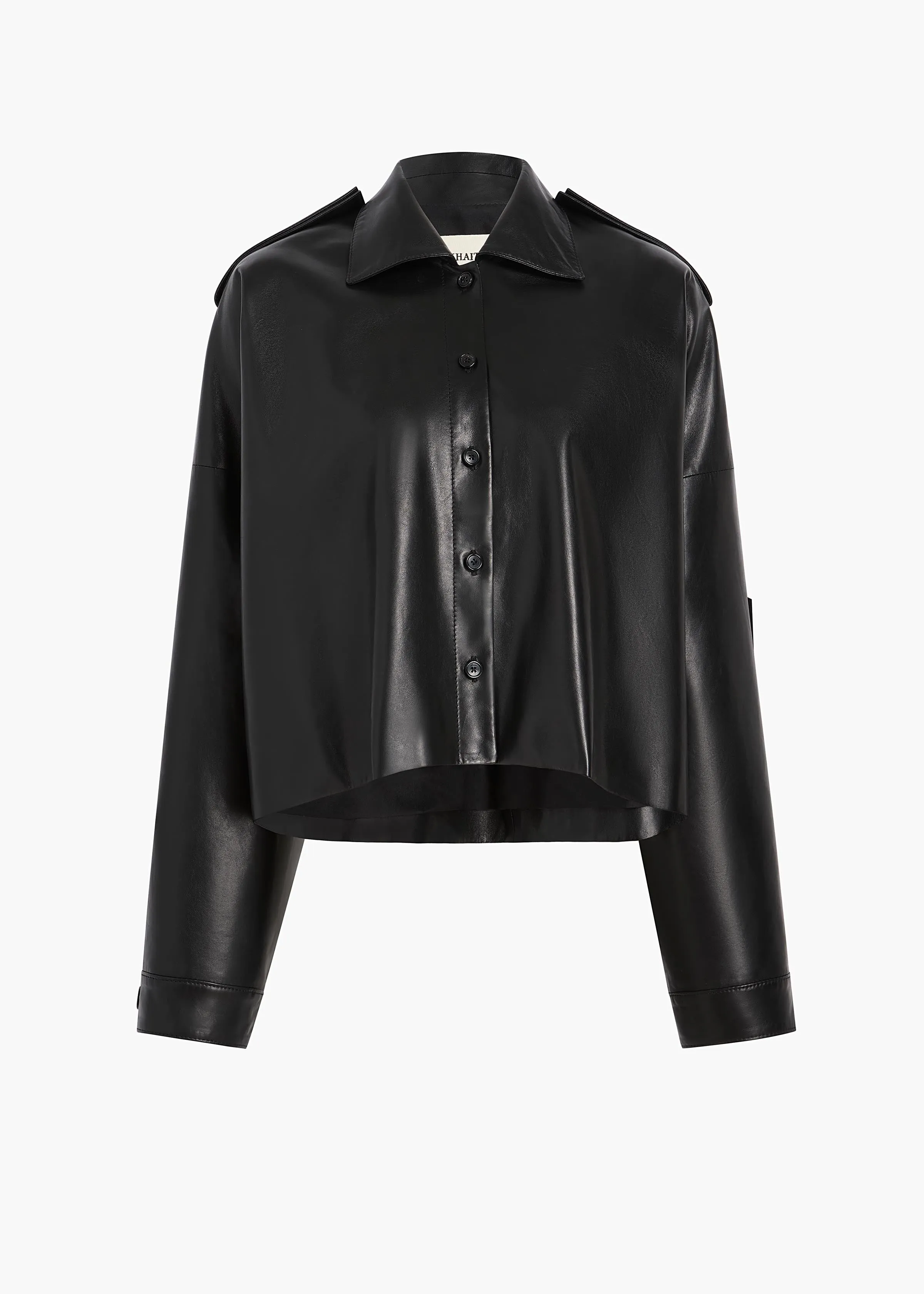 Bodine Top in Black Leather sold by KHAITE
