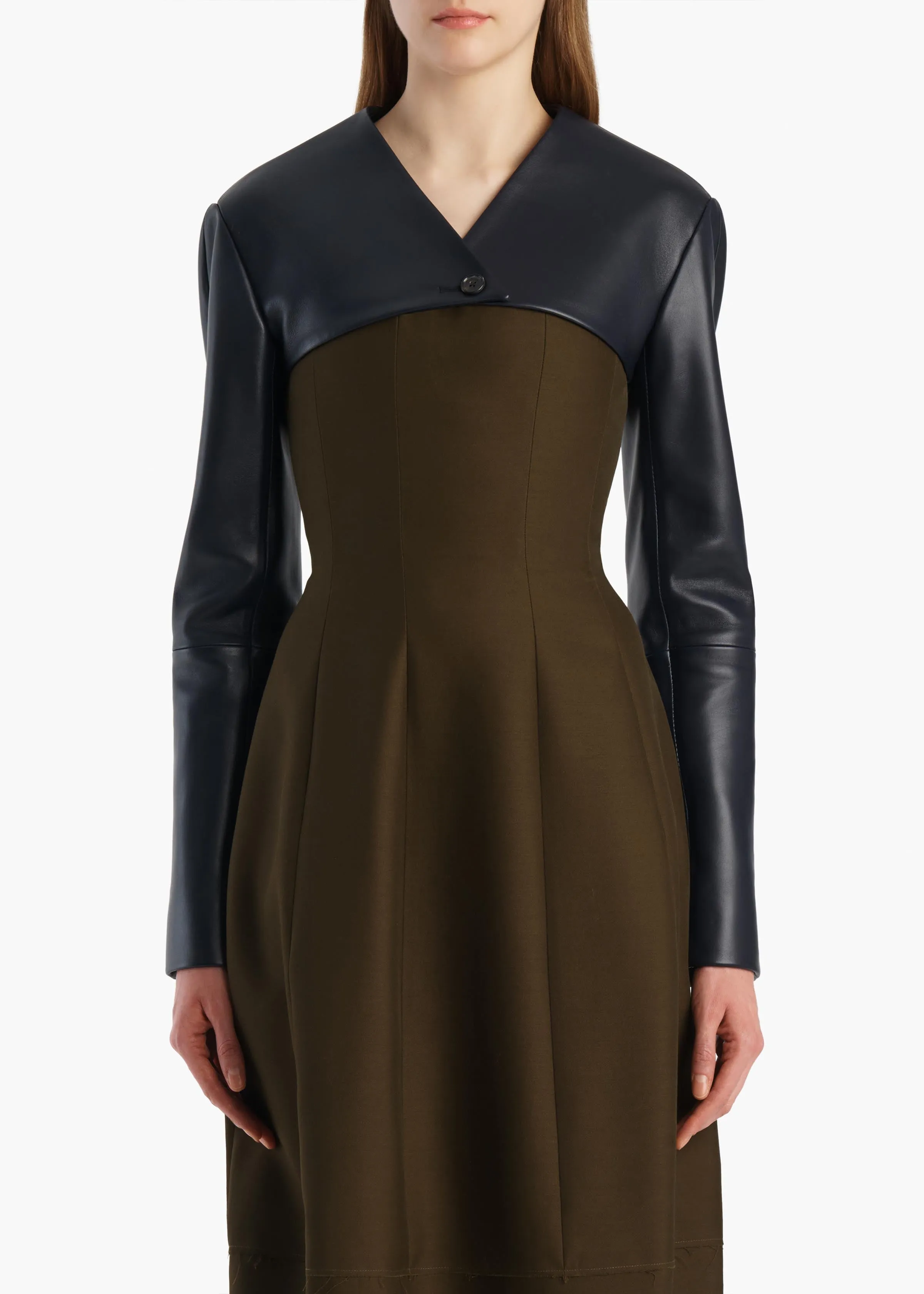 Onno Jacket in Dark Navy Leather sold by KHAITE product image thumbnail 3