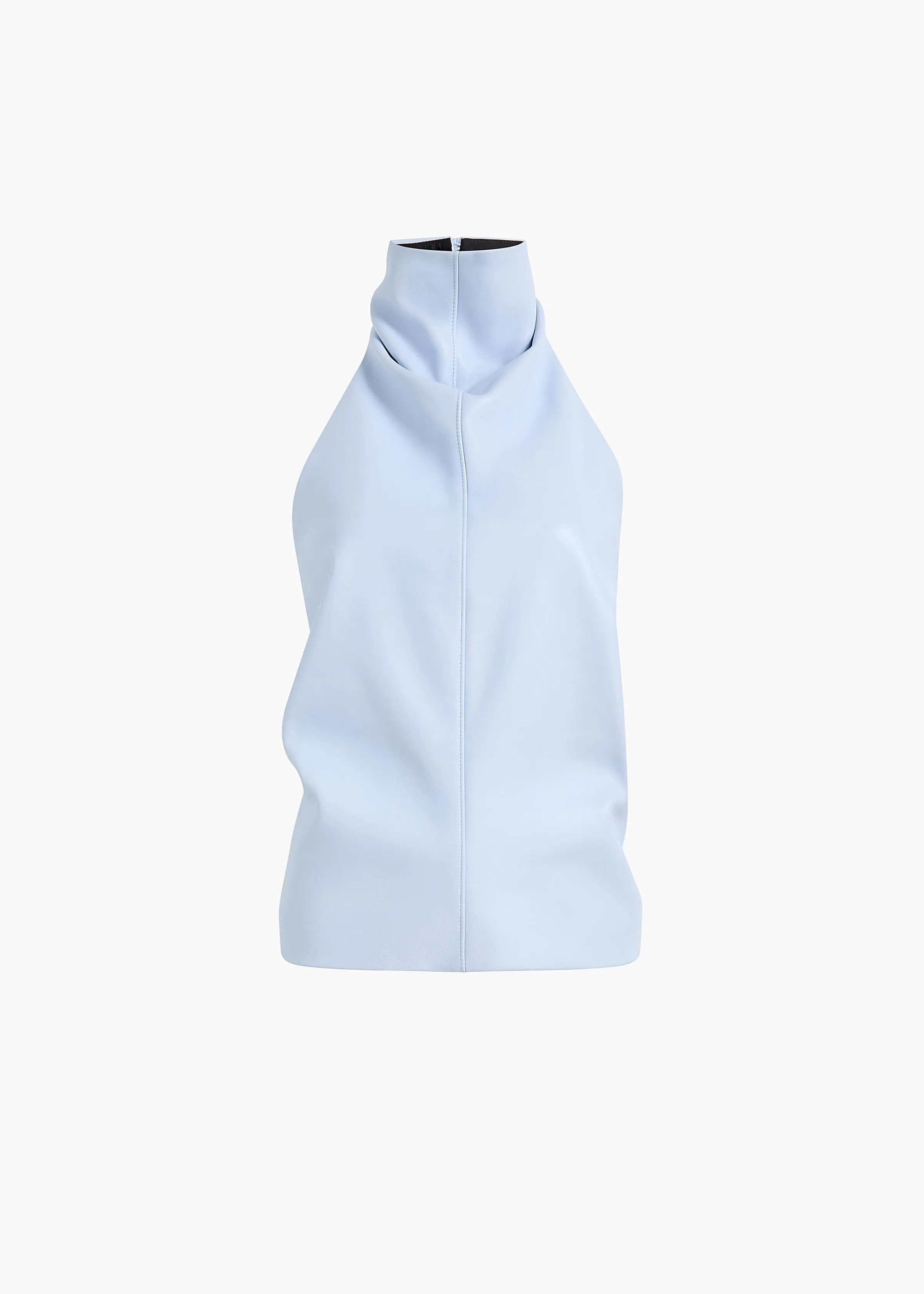 Rone Top in Sky Blue Leather sold by KHAITE
