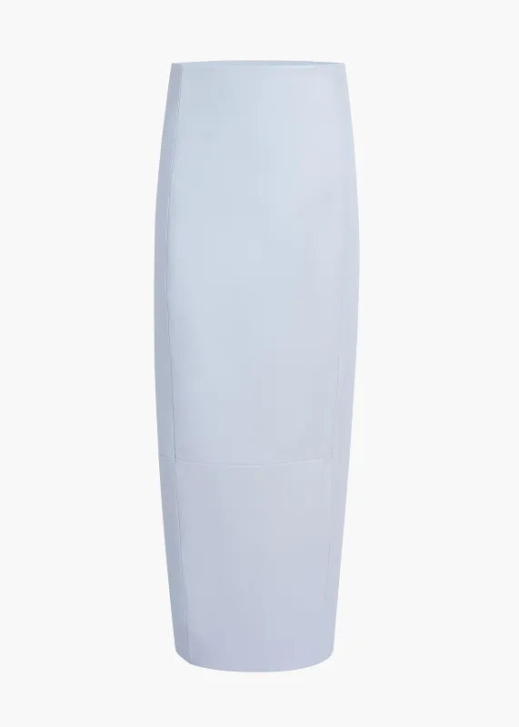 Lyle Skirt in Sky Blue Leather made by KHAITE