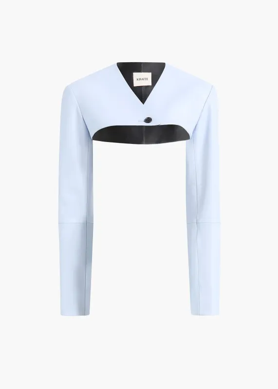 Onno Jacket in Sky Blue Leather made by KHAITE