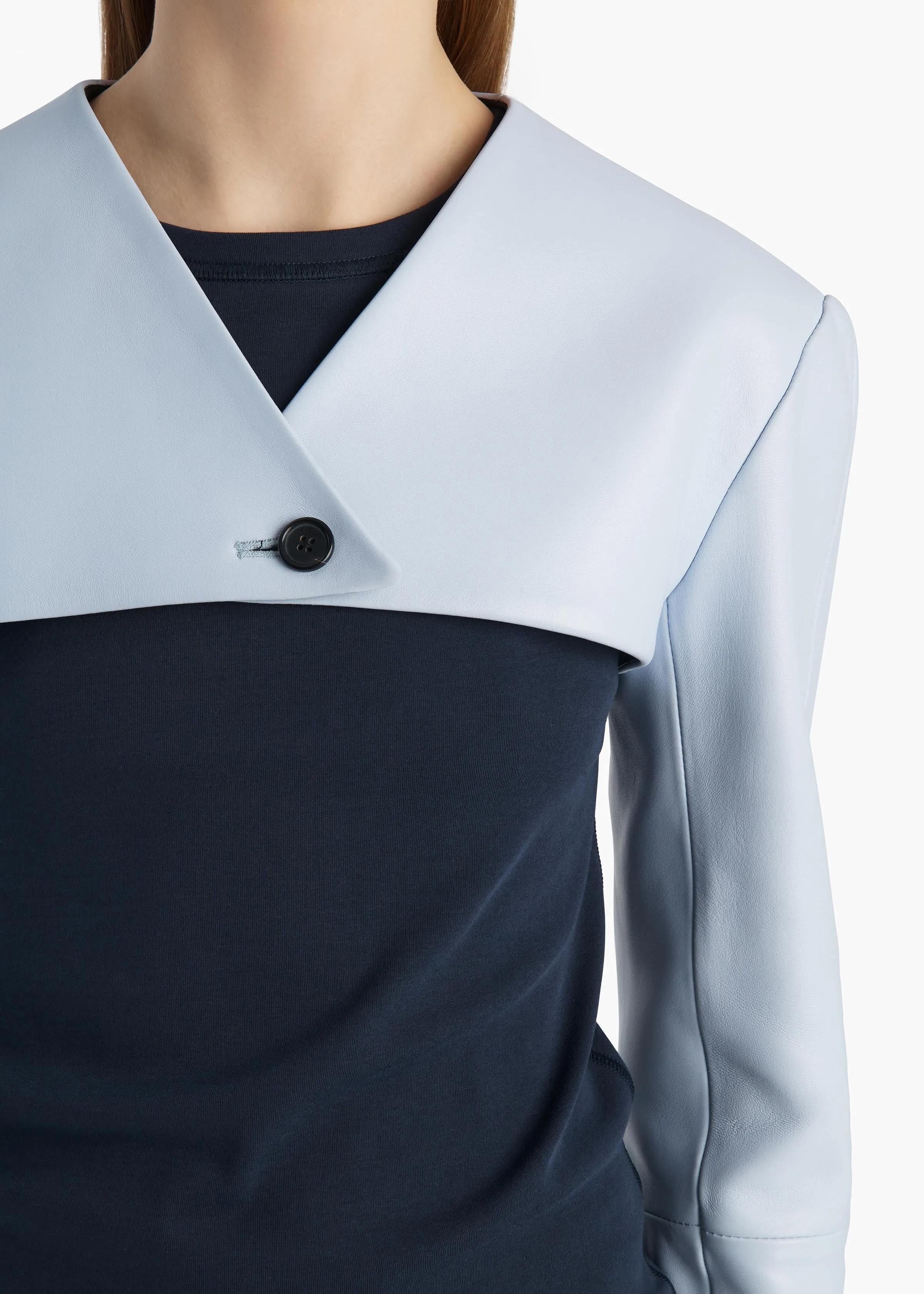 Onno Jacket in Sky Blue Leather sold by KHAITE product image thumbnail 5