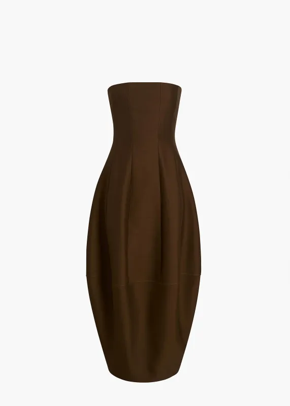 Stela Dress in Dark Olive made by KHAITE