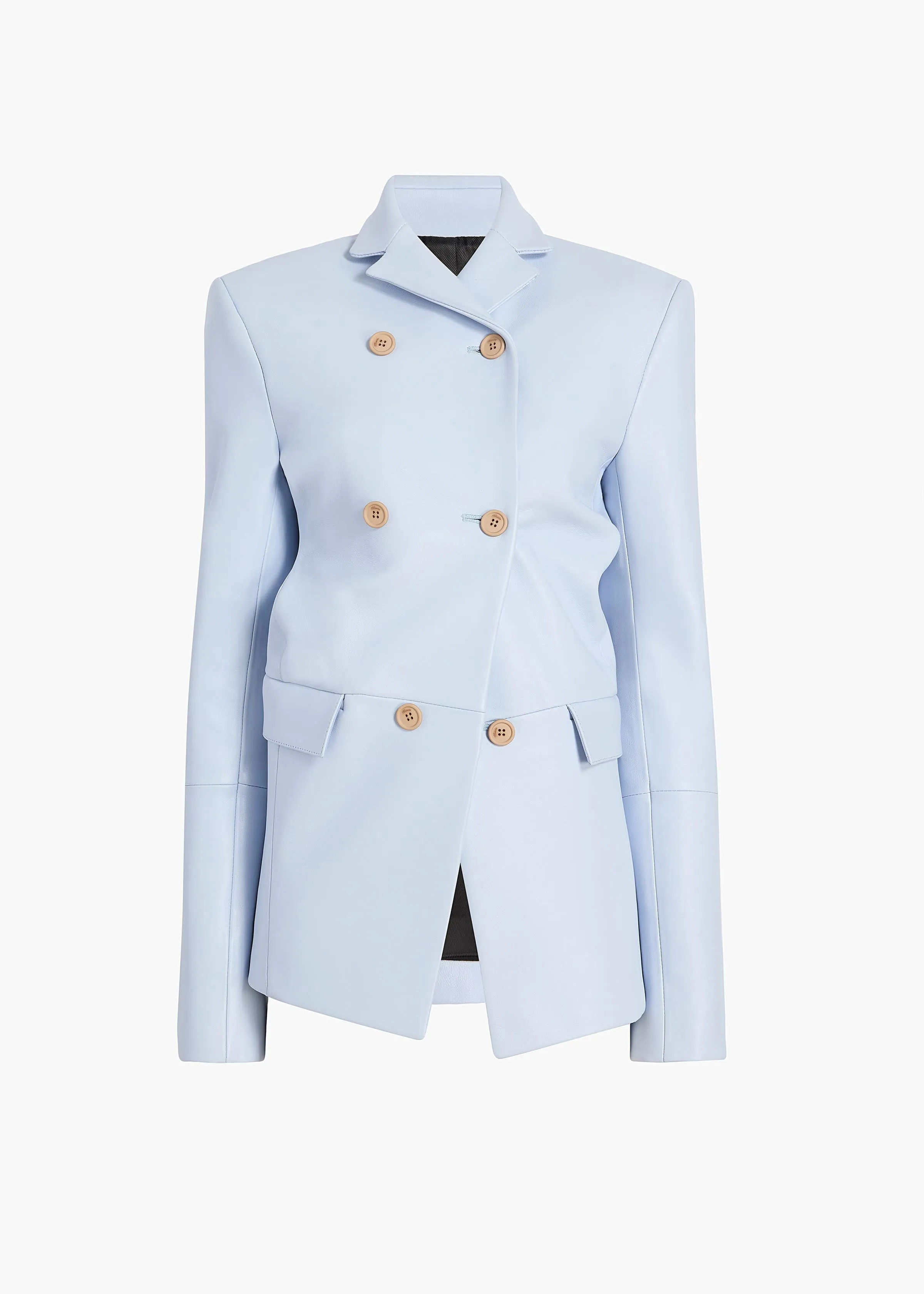 Rolo Jacket in Sky Blue Leather sold by KHAITE