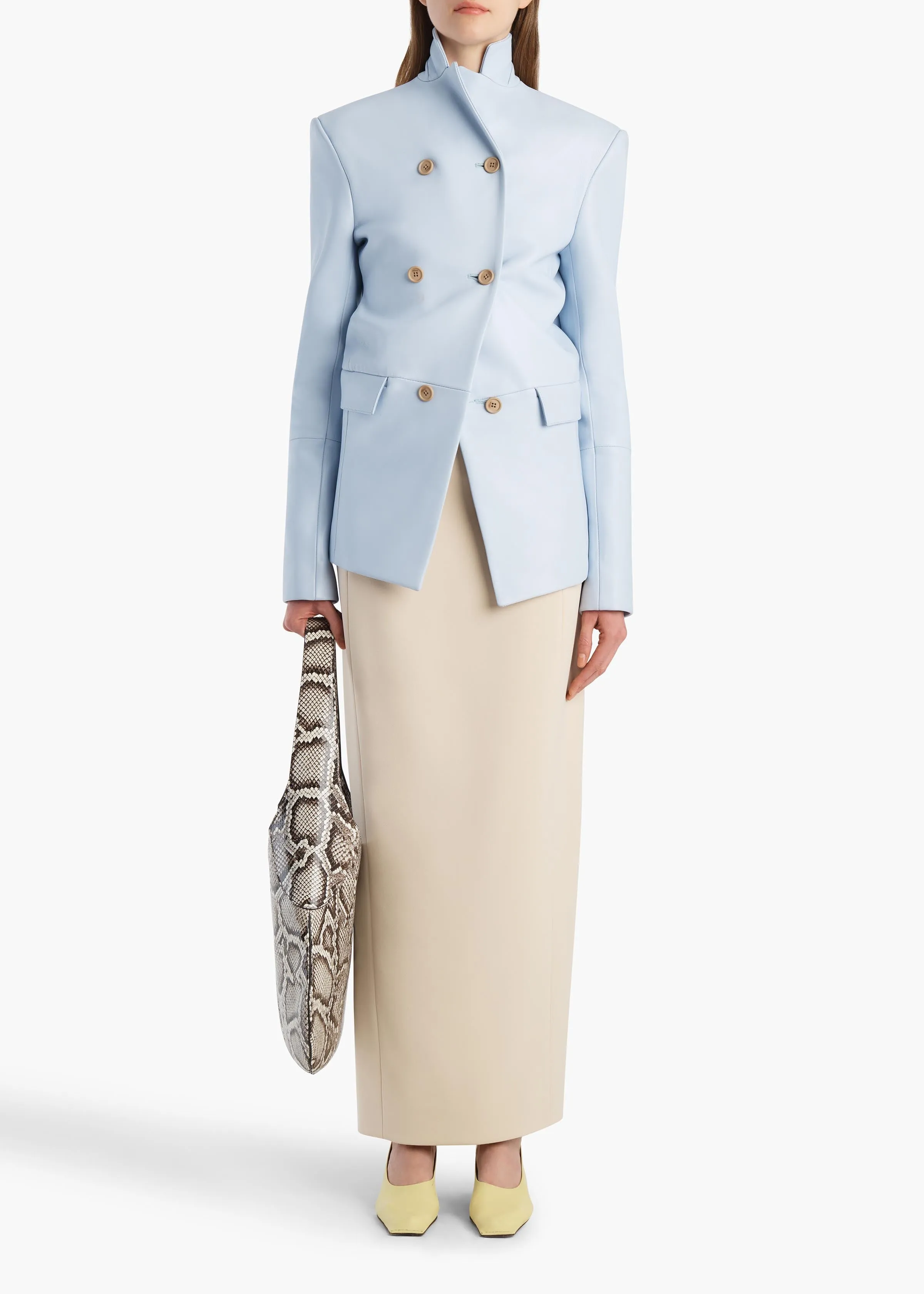 Rolo Jacket in Sky Blue Leather sold by KHAITE product image thumbnail 2