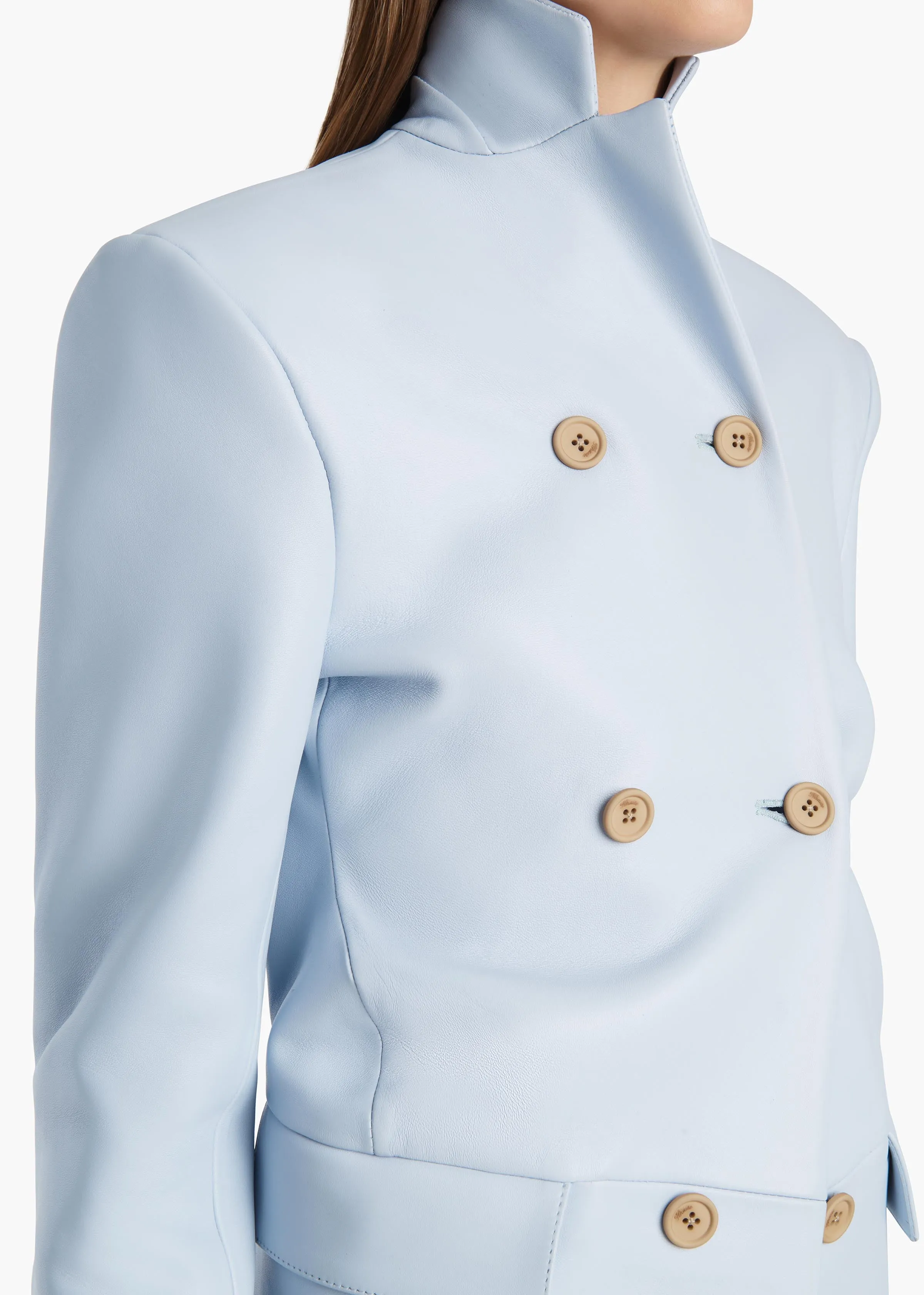 Rolo Jacket in Sky Blue Leather sold by KHAITE product image thumbnail 5