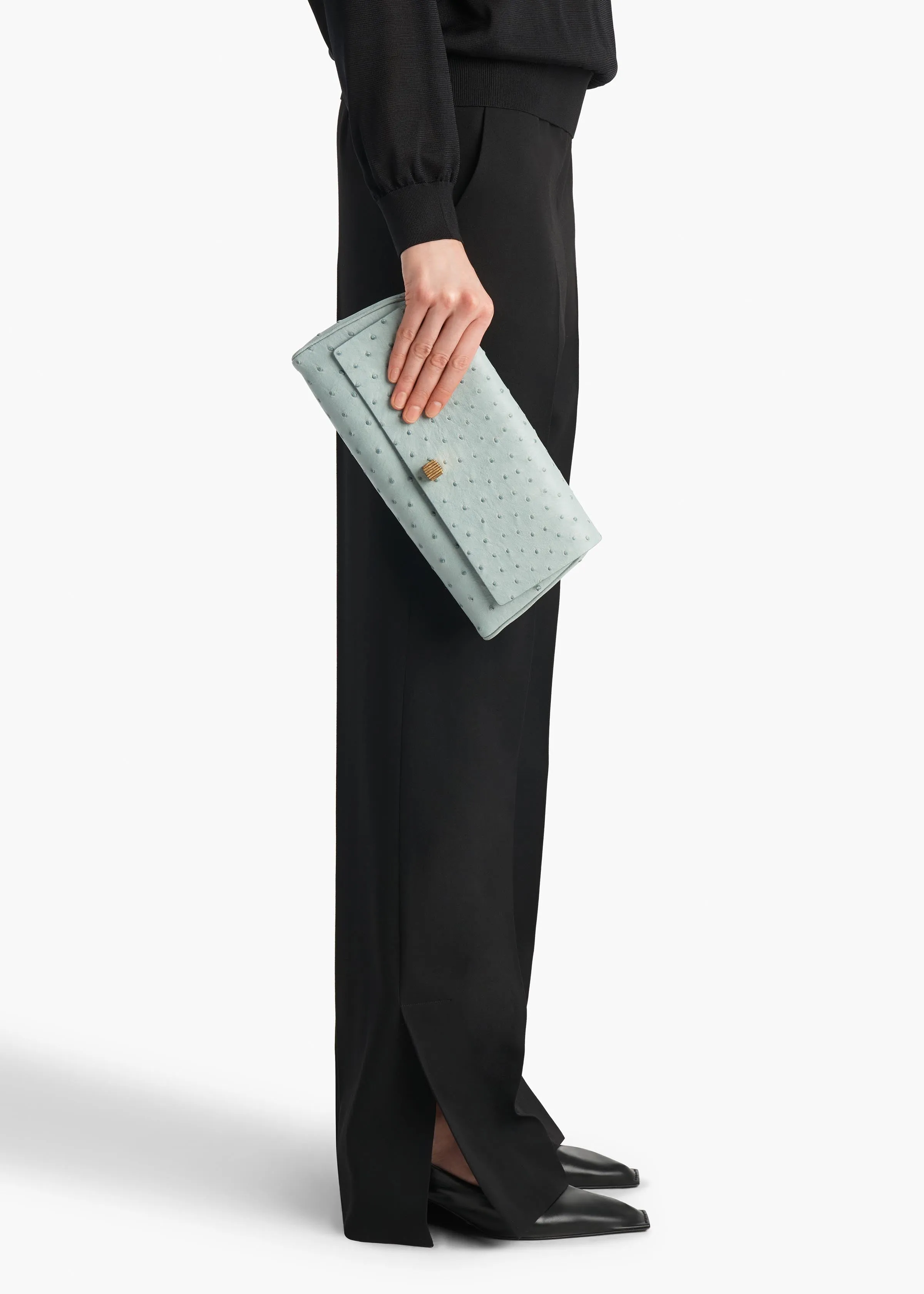 Audrey Clutch in Frost Ostrich sold by KHAITE product image thumbnail 2
