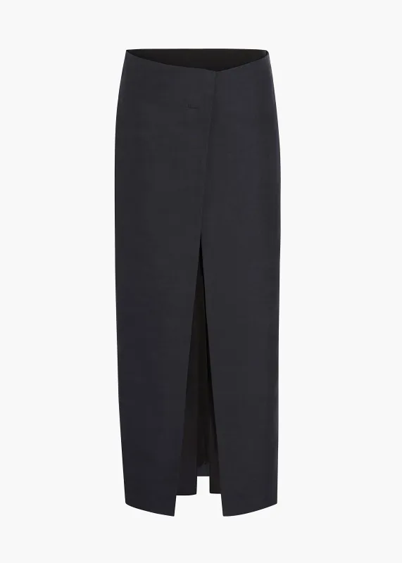 Tal Skirt in Dark Navy made by KHAITE