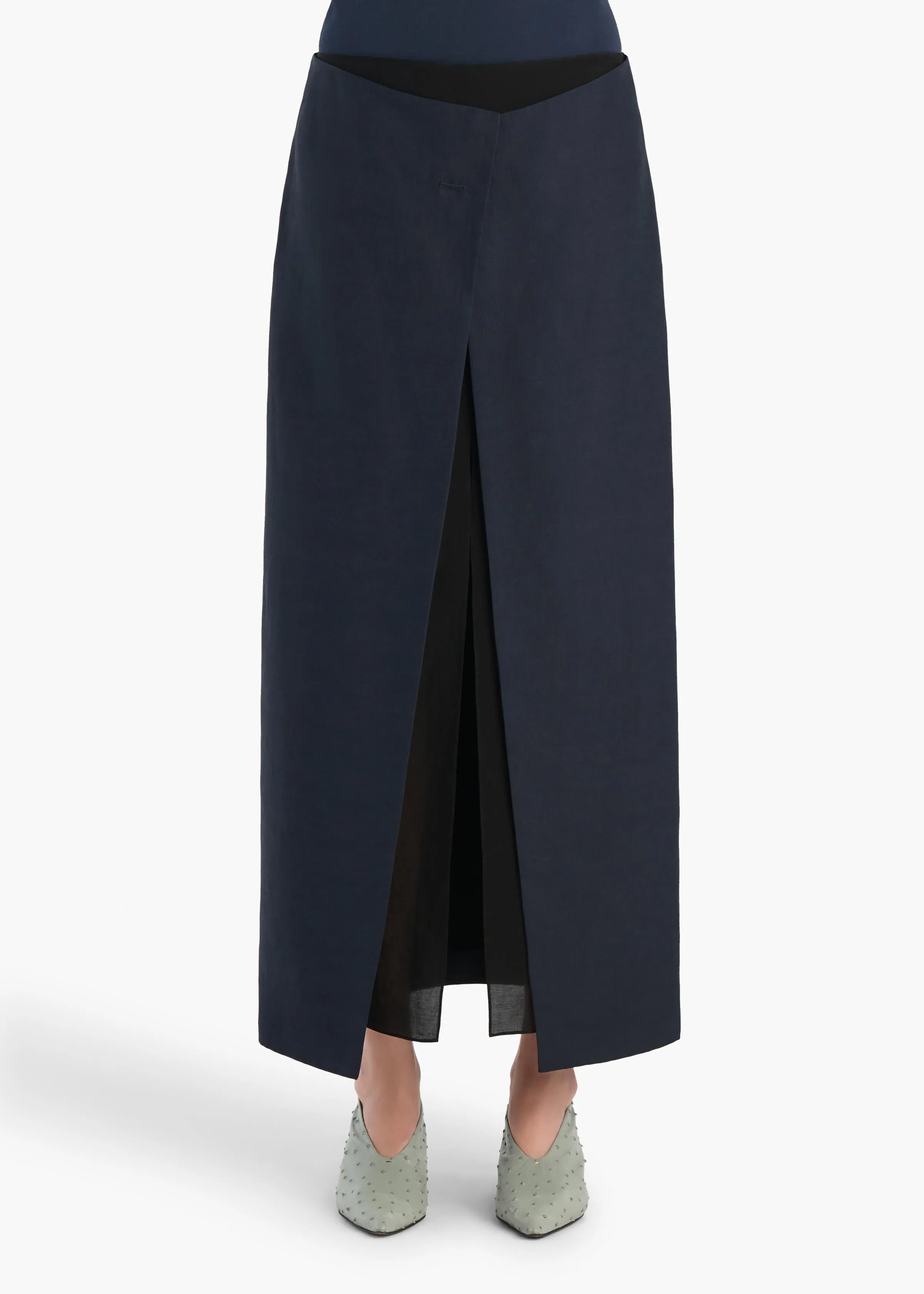 Tal Skirt in Dark Navy sold by KHAITE product image thumbnail 3