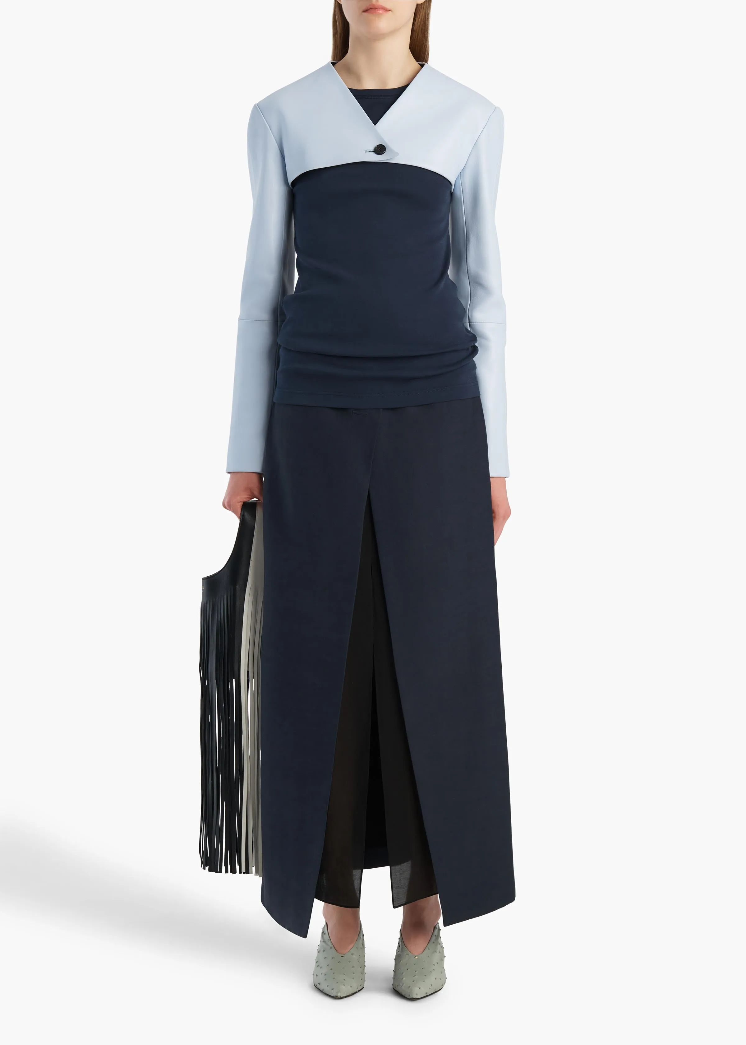 Tal Skirt in Dark Navy sold by KHAITE product image thumbnail 2