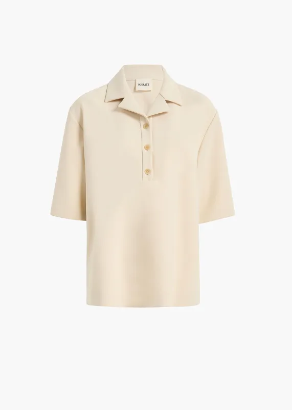 Loucin Top in Ivory Glow made by KHAITE