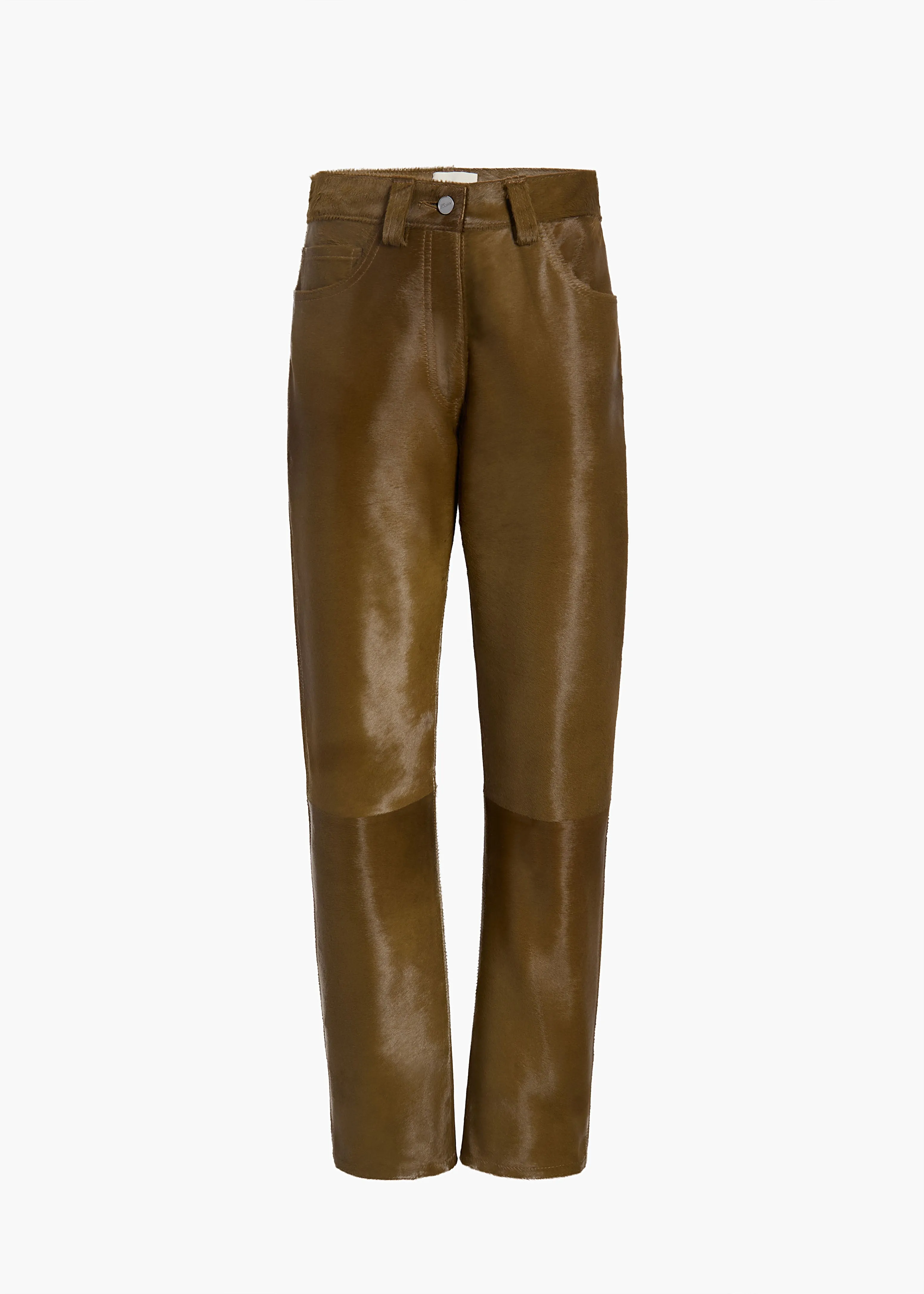 Callum Pant in Almond Haircalf sold by KHAITE