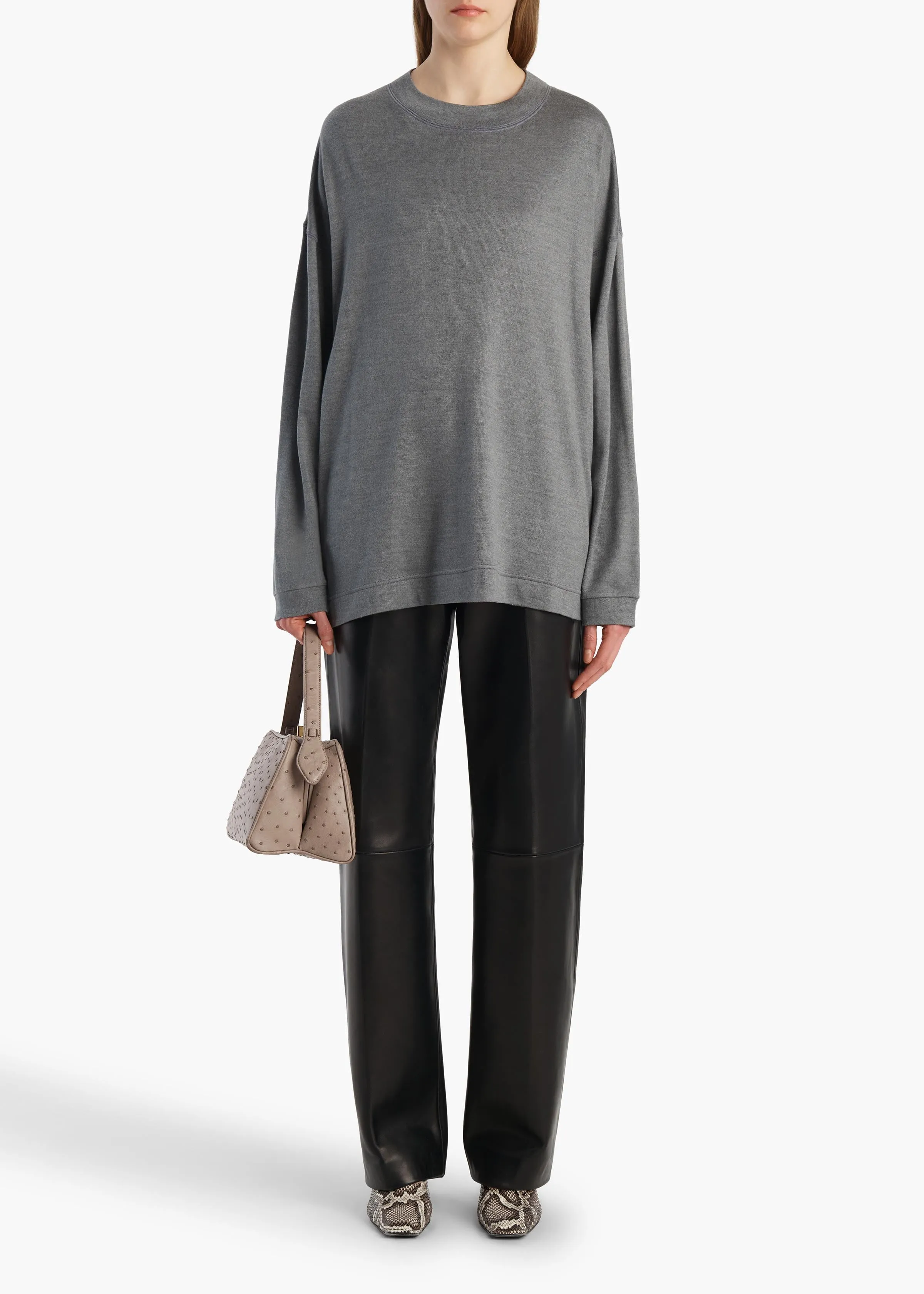 Dylan Top in Heather Grey sold by KHAITE product image thumbnail 2