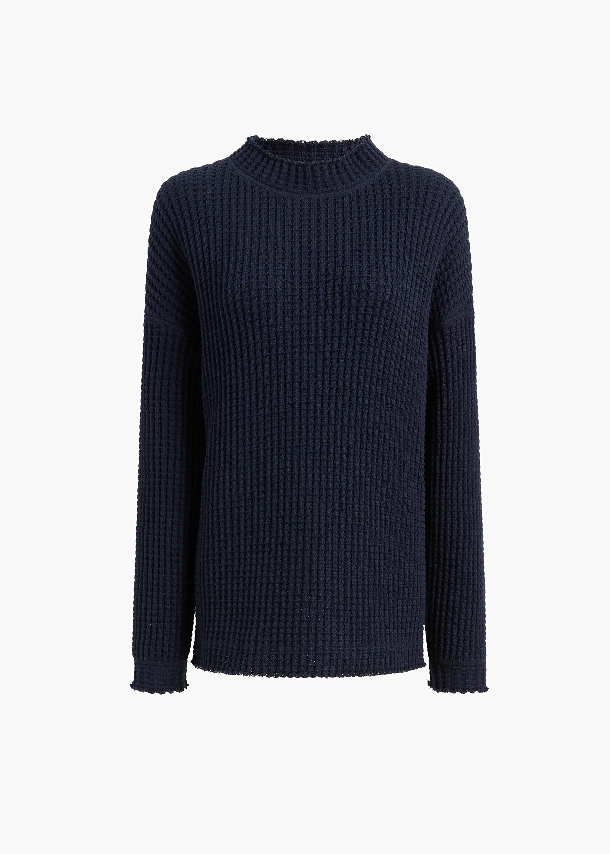 Dylan Top in Dark Navy Waffle sold by KHAITE