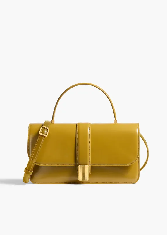 Blake Top Handle Bag in Golden Olive made by KHAITE