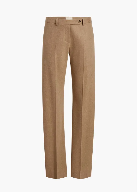 Hunter Pant in Desert Sand Wool Cashmere made by KHAITE