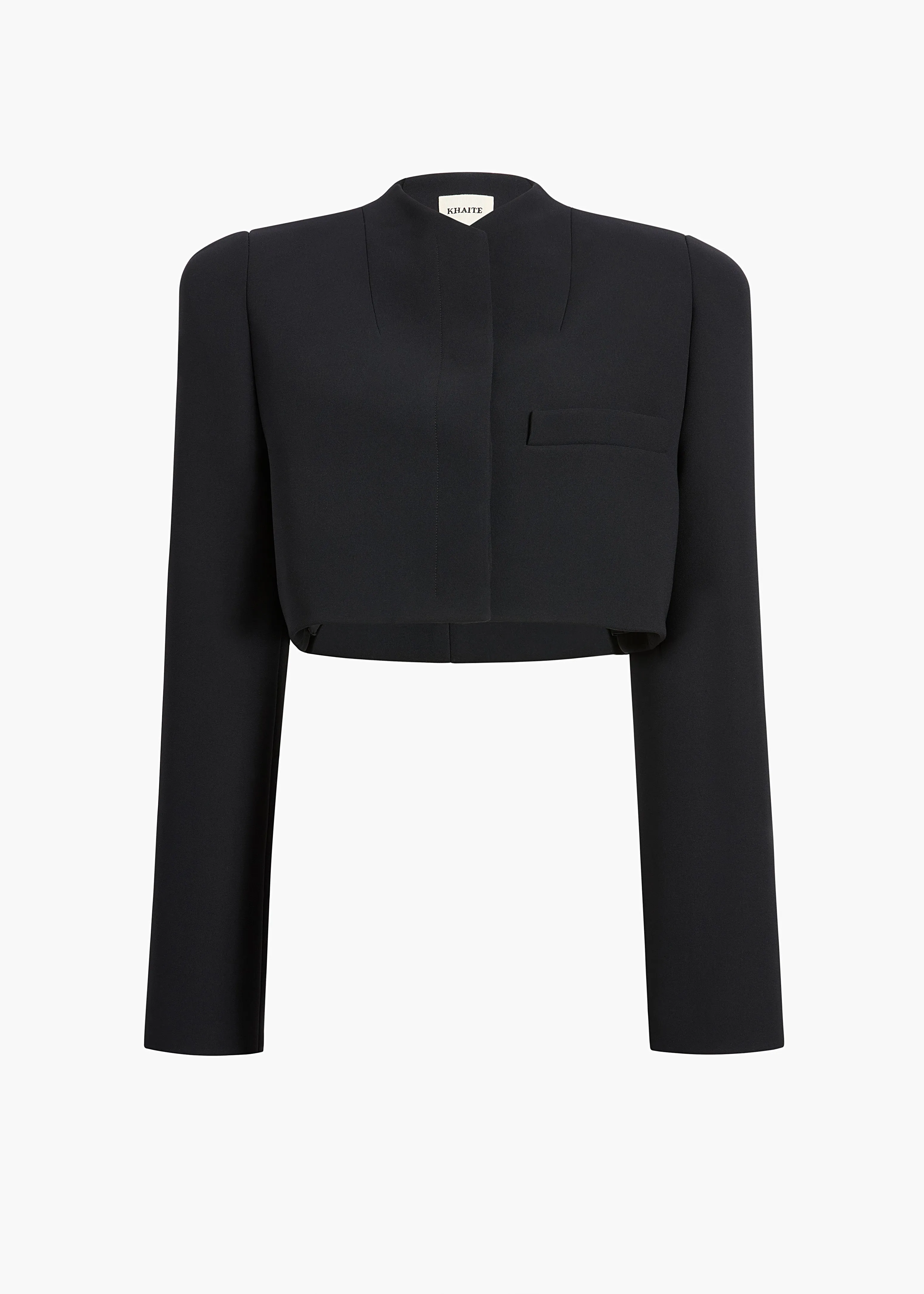 Samo Jacket in Black Crepe sold by KHAITE