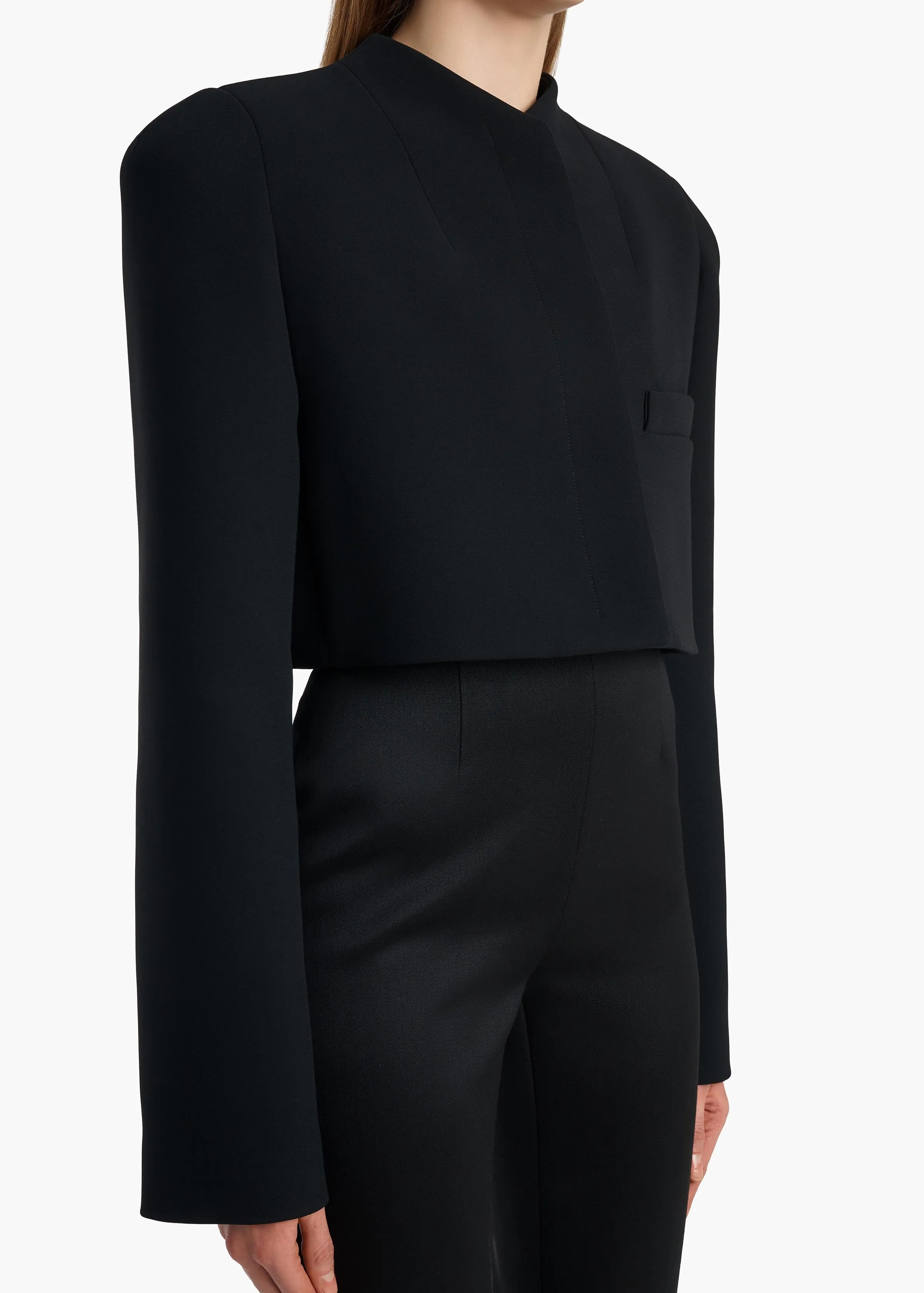 Samo Jacket in Black Crepe sold by KHAITE product image thumbnail 5