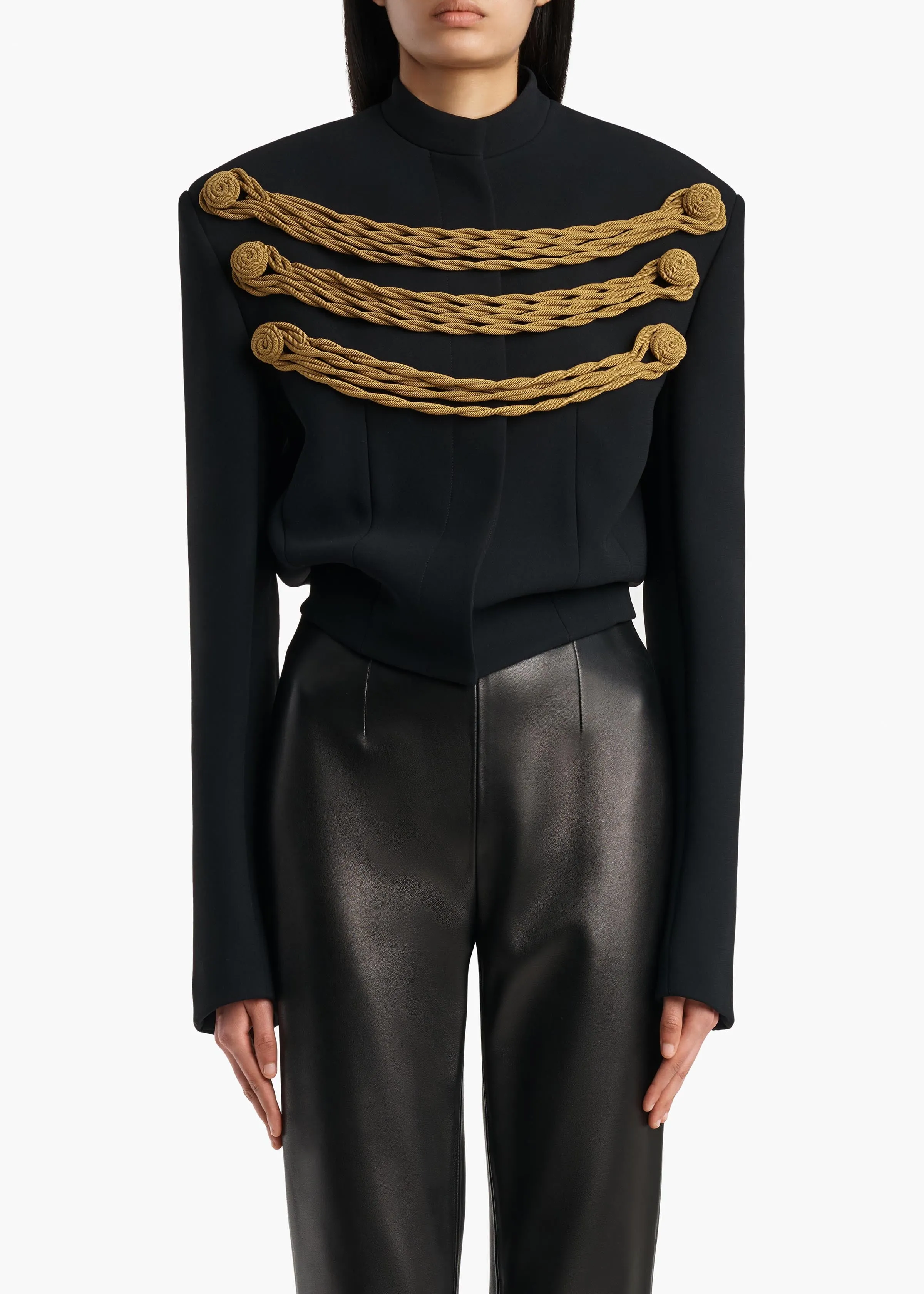 York Jacket With Cord Embroidery in Black and Gold sold by KHAITE product image thumbnail 3