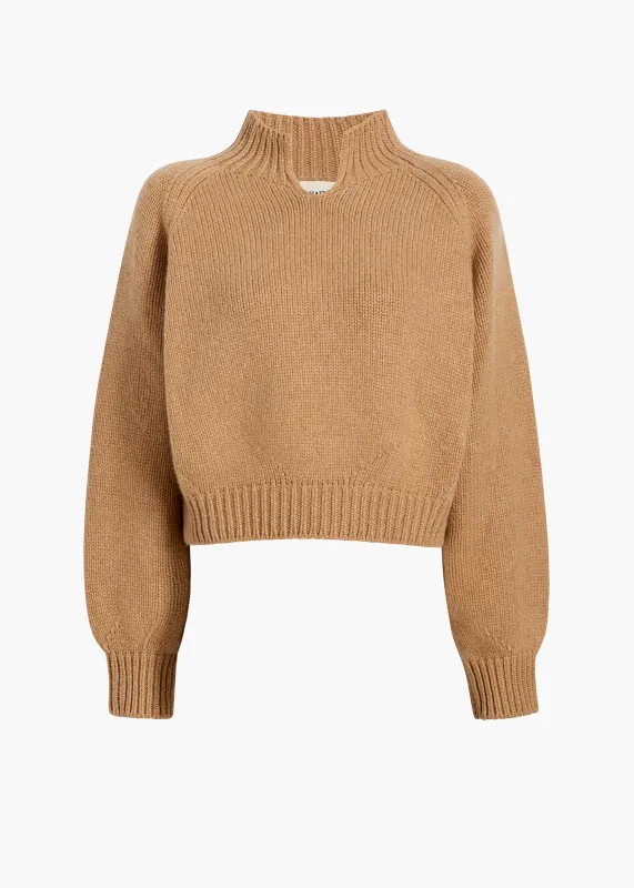 Cain Sweater in Biscotti made by KHAITE