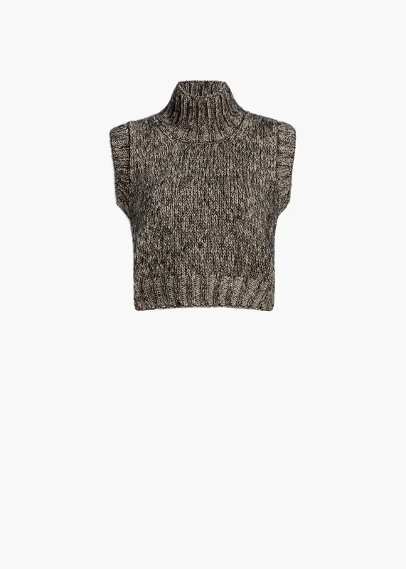 Fawn Top in Sepia and Black Multi made by KHAITE