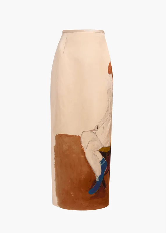 Winton Skirt in Lady Print made by KHAITE