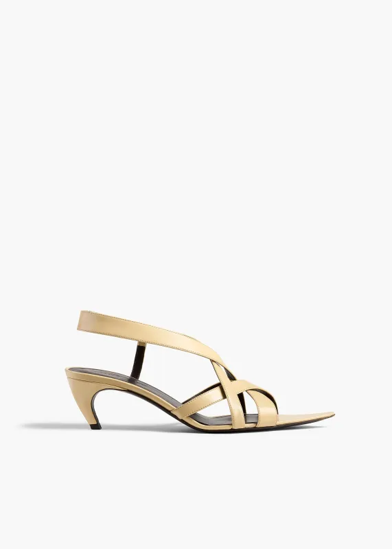 Sadie Kitten Heel Sandal in Butter Glazed Leather made by KHAITE