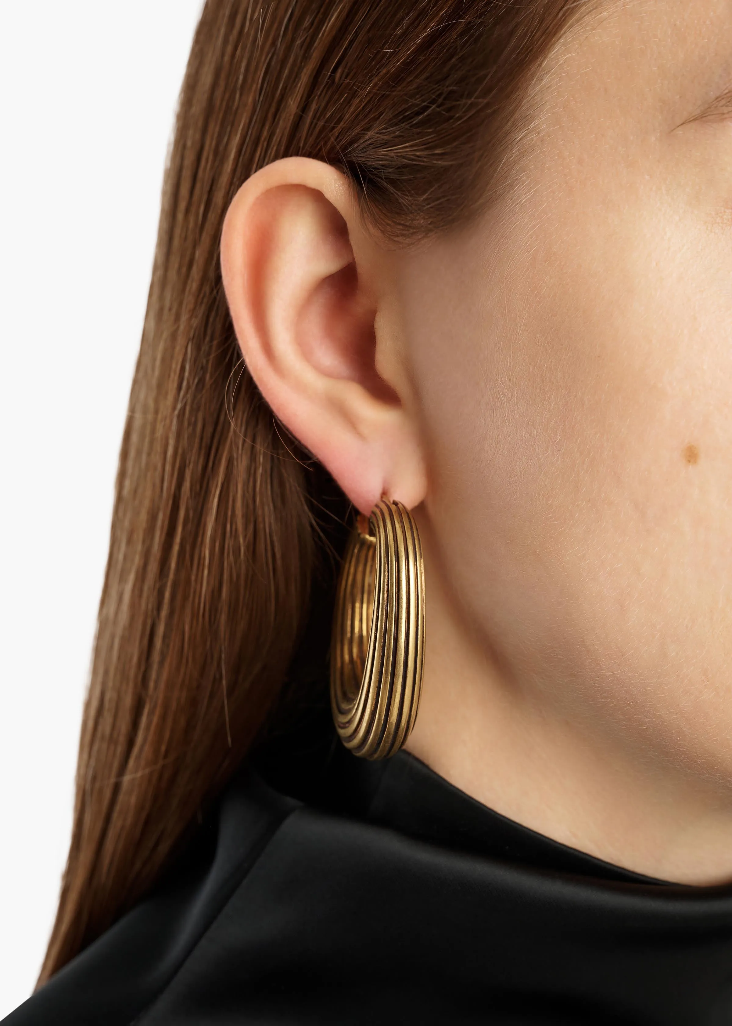Santa Fe Hoop Earrings in Antique Gold sold by KHAITE product image thumbnail 2