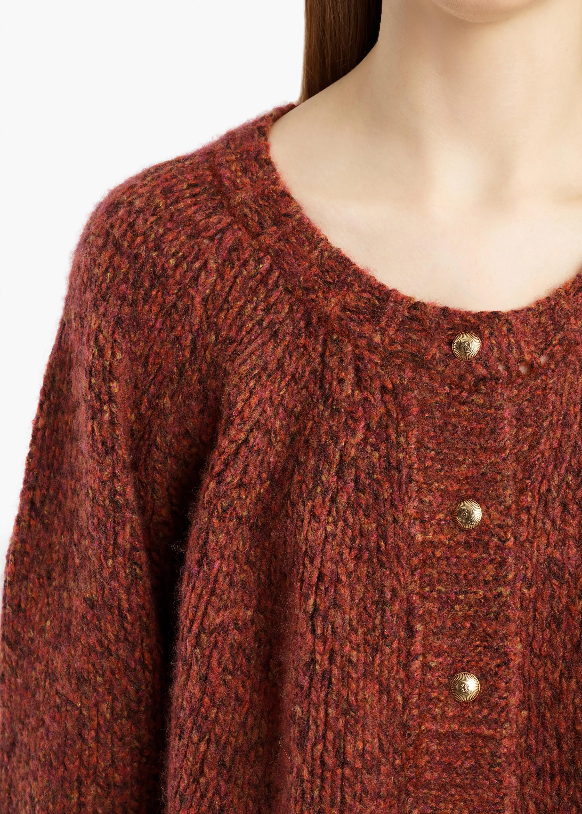 Niels Cardigan in Cherry sold by KHAITE product image thumbnail 5