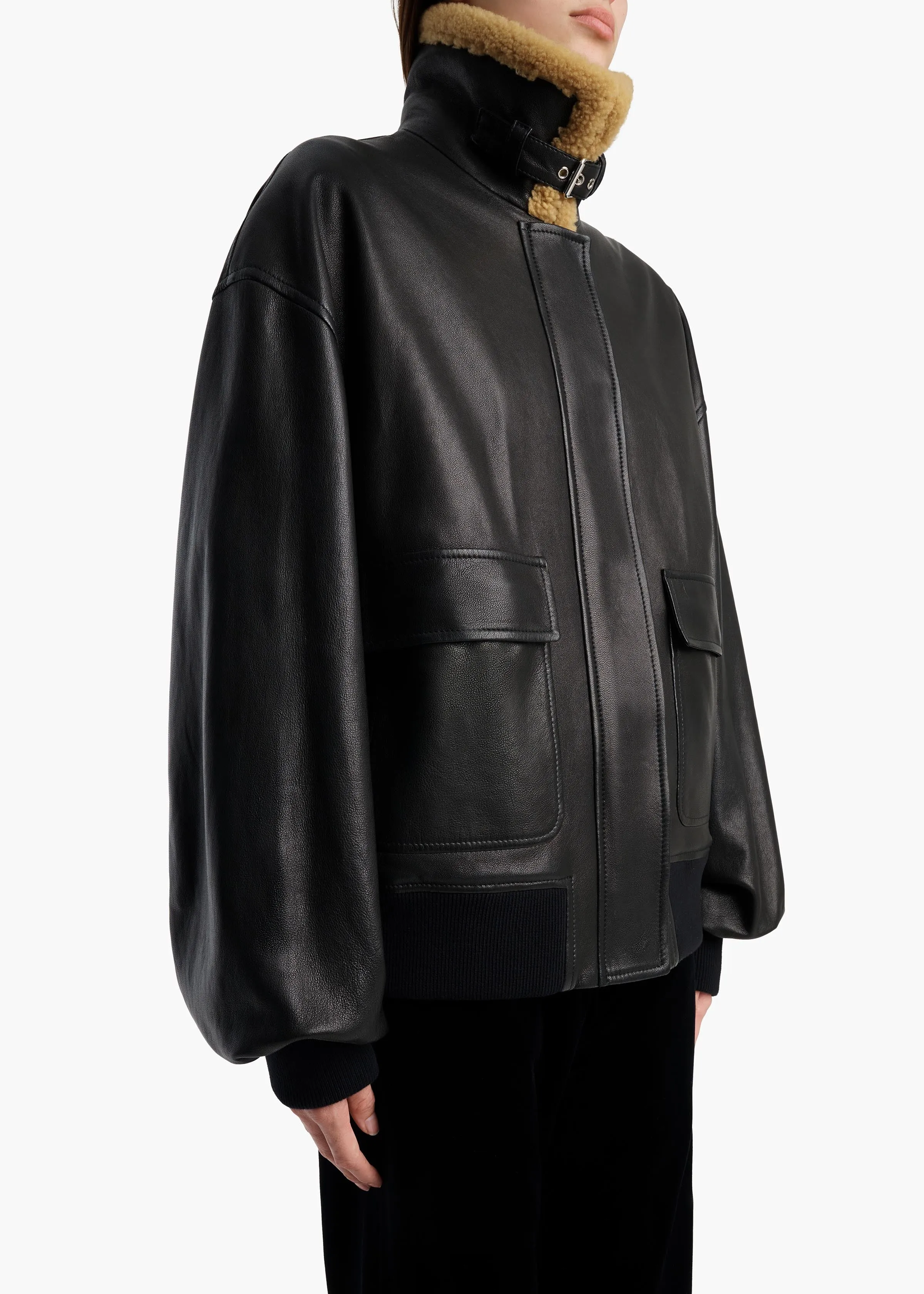 Sandor Jacket in Black Leather sold by KHAITE product image thumbnail 5