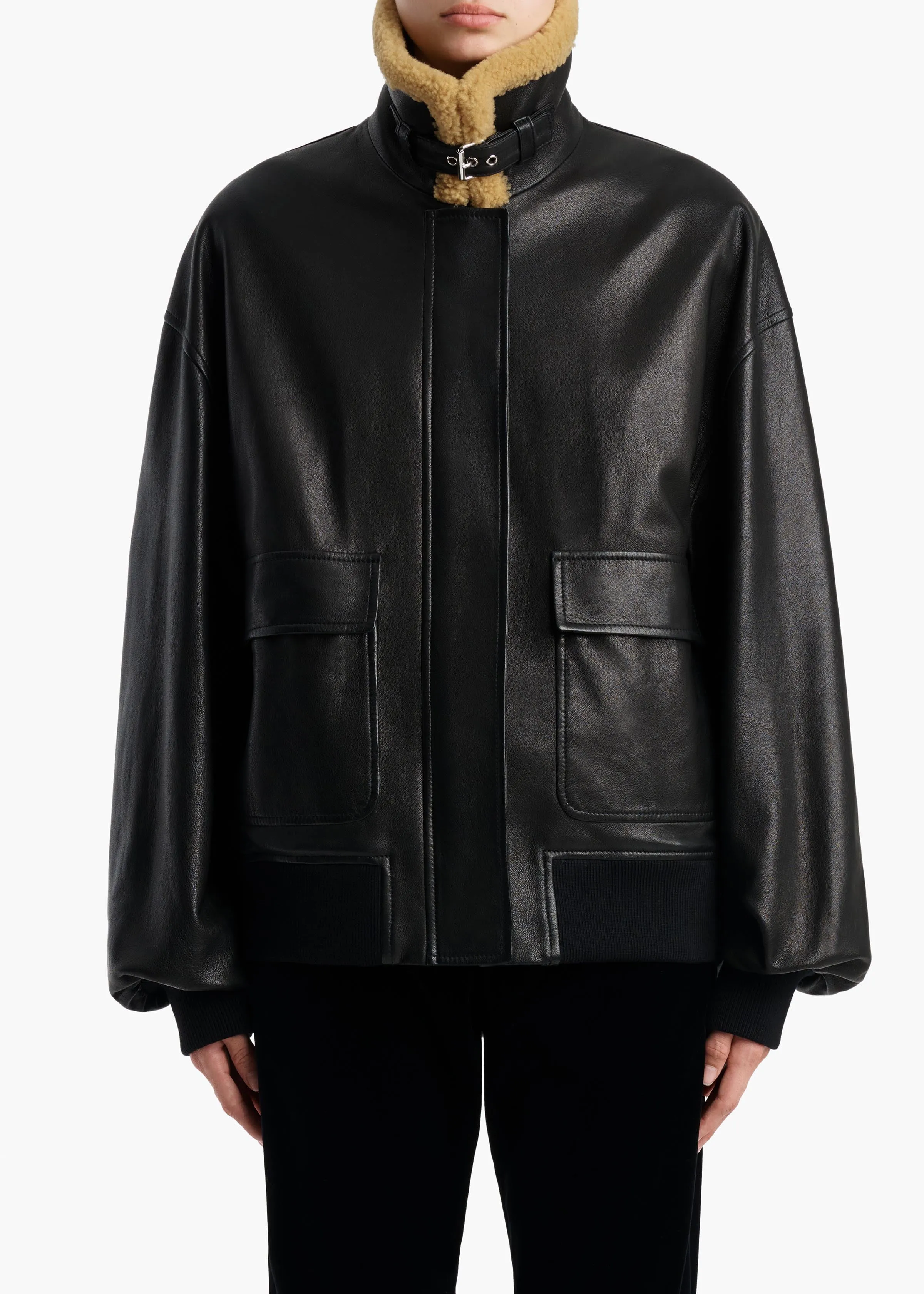 Sandor Jacket in Black Leather sold by KHAITE product image thumbnail 3