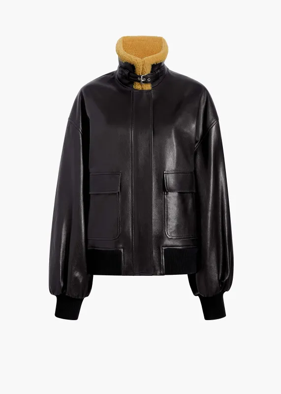 Sandor Jacket in Black Leather made by KHAITE