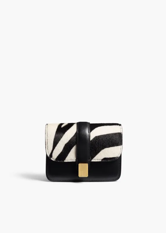 Blake Nano Bag in Zebra Print Haircalf and Black Leather made by KHAITE