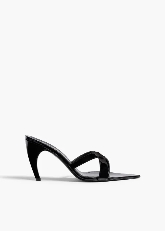 Sophie Sandal in Black Patent Leather made by KHAITE