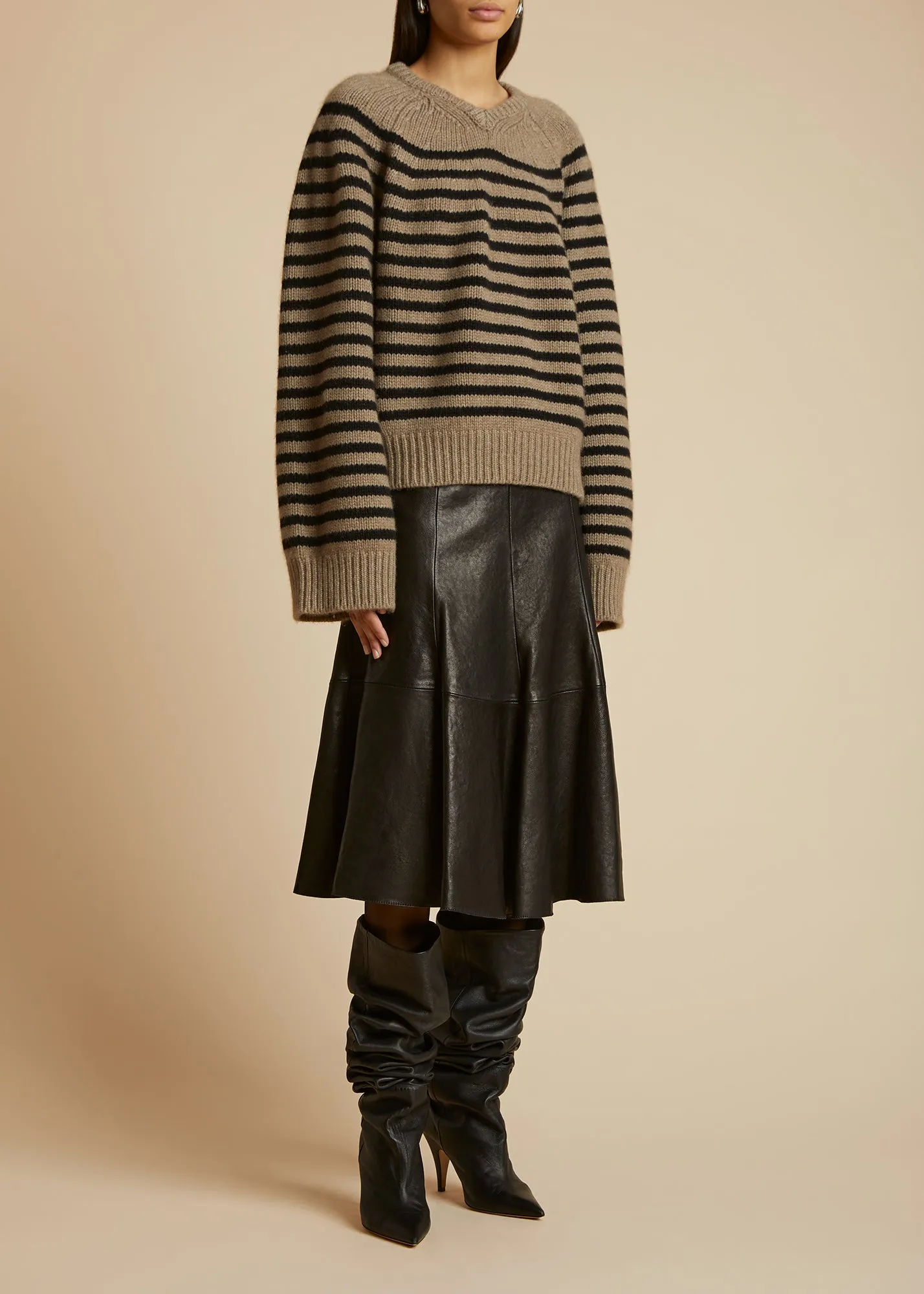 The Nalani Sweater in Barley and Black sold by KHAITE product image thumbnail 2