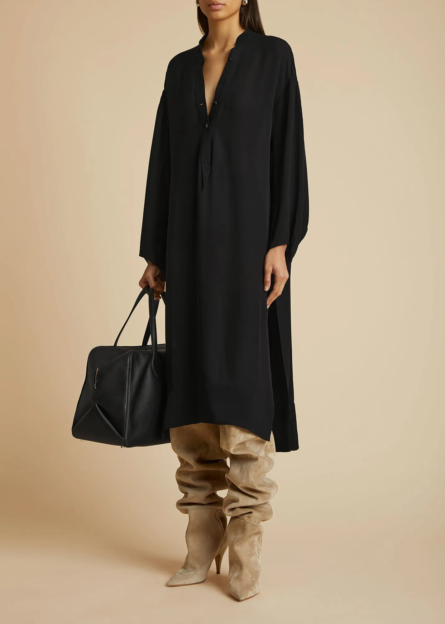 The Brom Dress in Black sold by KHAITE