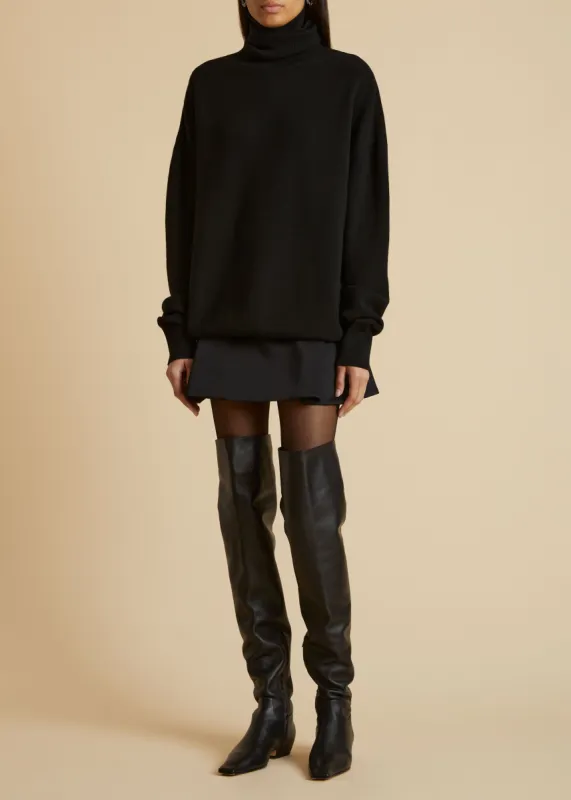 The Ralfa Skirt in Black sold by KHAITE