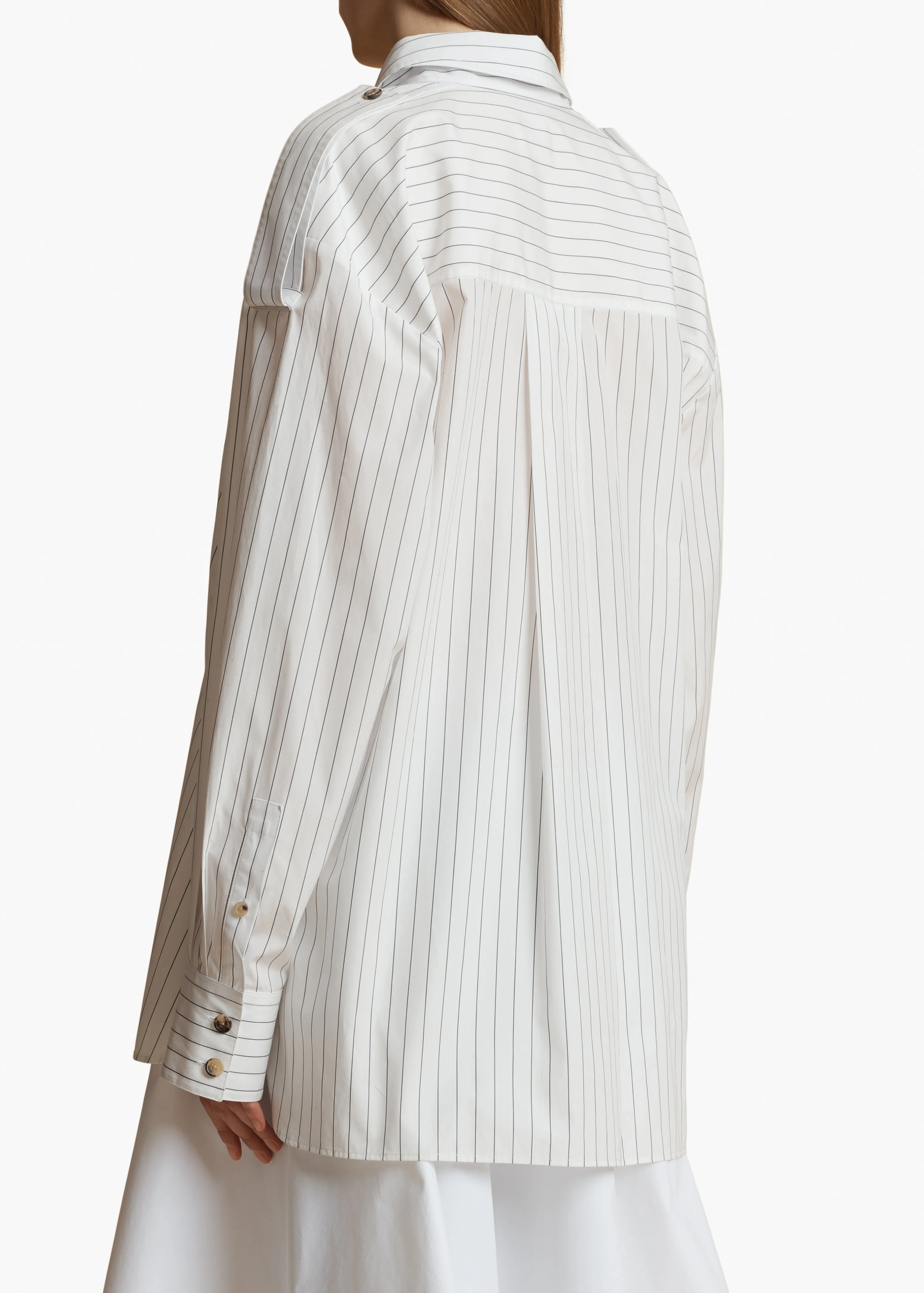 Tamal Top in White and Navy Stripe sold by KHAITE product image thumbnail 4