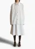 Tamal Top in White and Navy Stripe sold by KHAITE