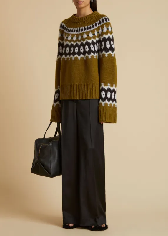 The Halo Sweater in Fern Multi sold by KHAITE