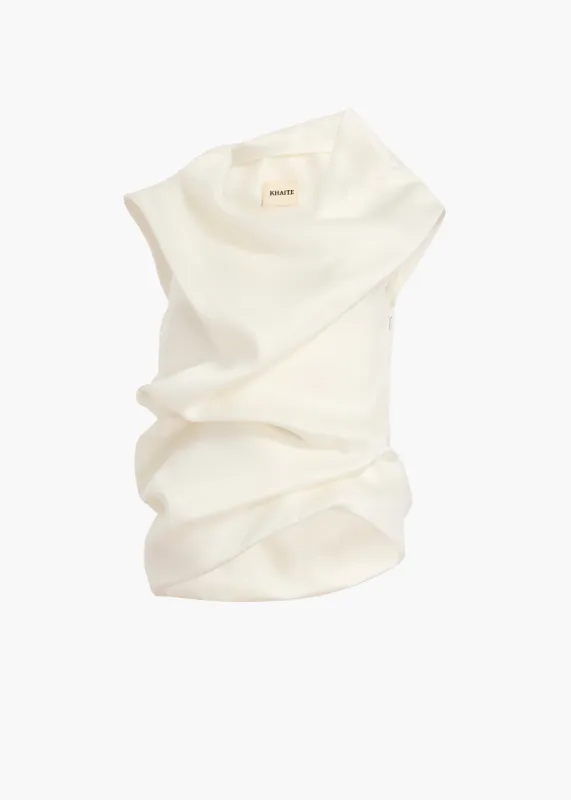 Luola Top in Chalk sold by KHAITE